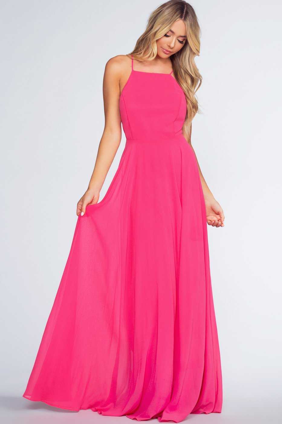 fuchsia long dress