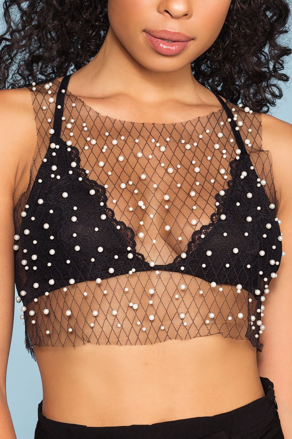 black mesh crop