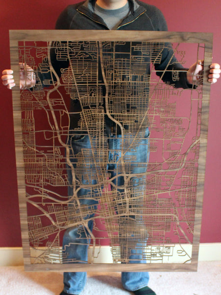 Wood Wall Art - Laser Cut Wood City Maps | Cut Maps