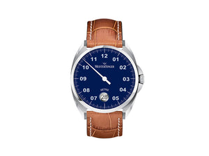 Meistersinger Metris Automatic Watch, 38mm, Leather strap Blue, ME908-SG03