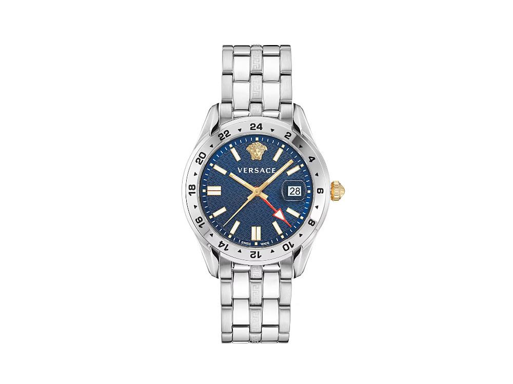 Versace Greca Dome Chrono Quartz Watch, Blue, 43 mm, Sapphire Crystal, -  Iguana Sell