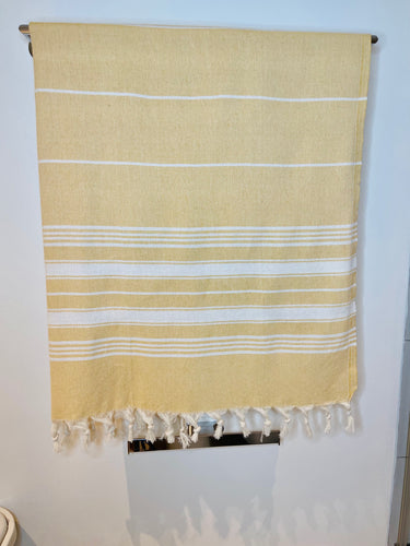 Super Soft Peshtemal - Turkish Bath/Beach Towel – Herringbone Yellow