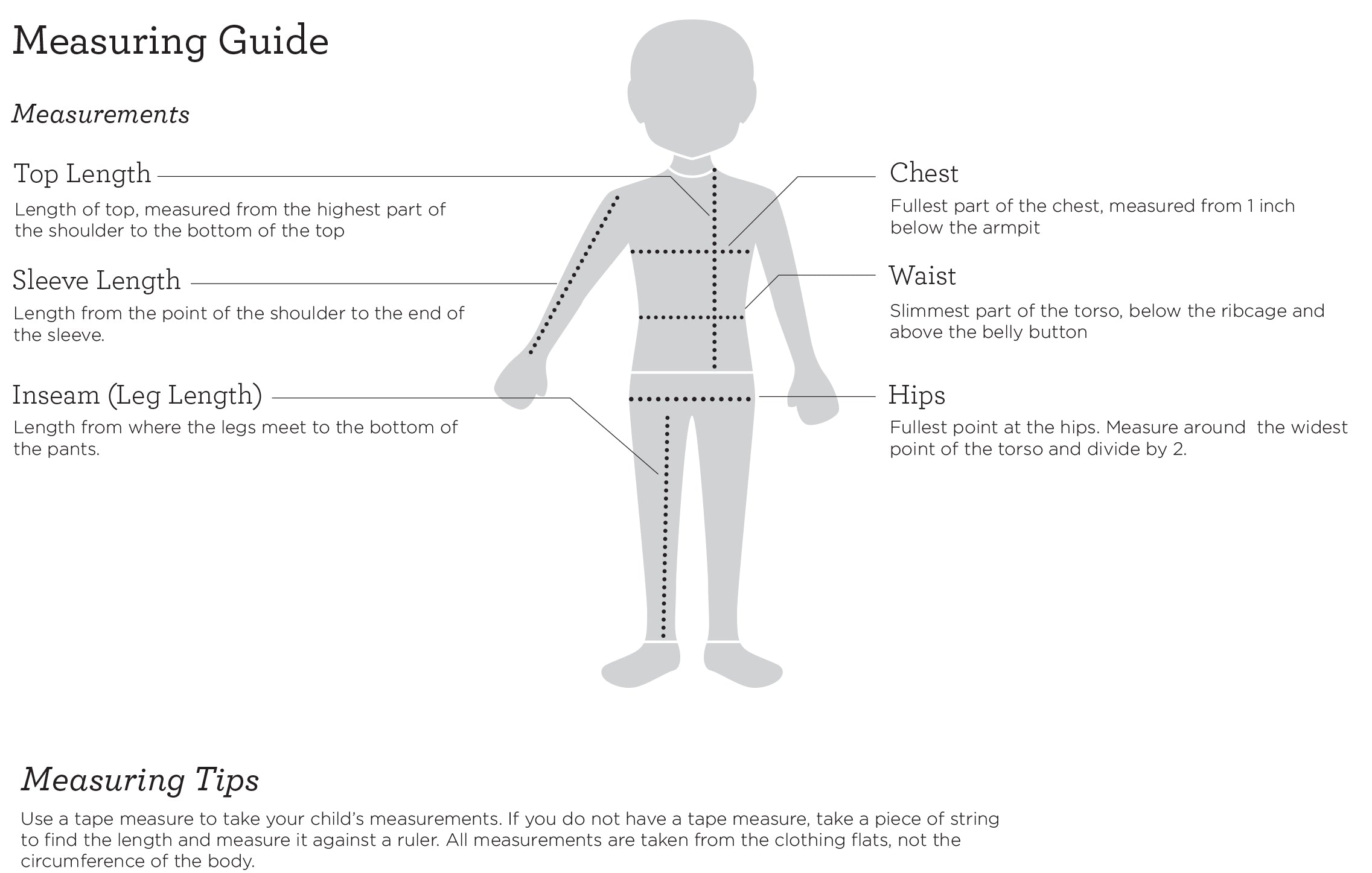 End Clothing Size Chart