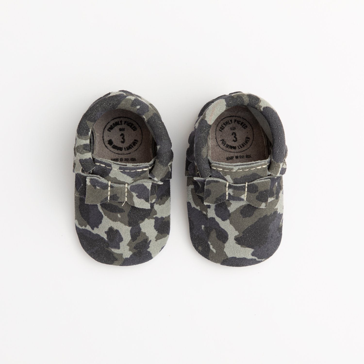 freshly picked camo moccasins