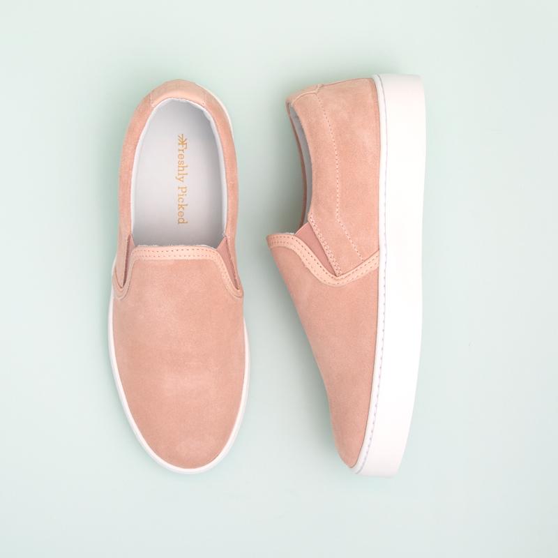 womens blush slip on sneakers