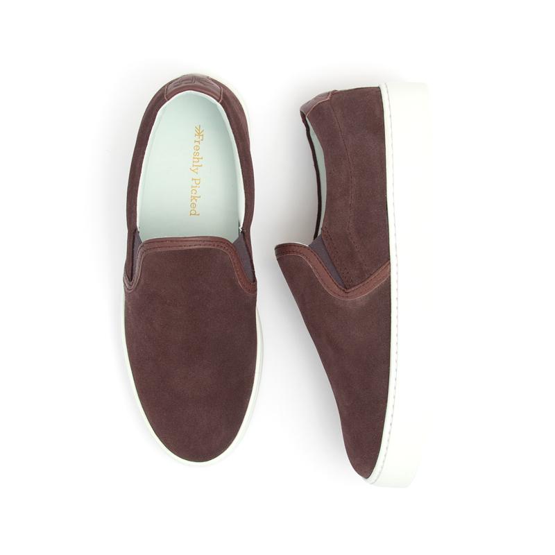 womens burgundy slip on shoes