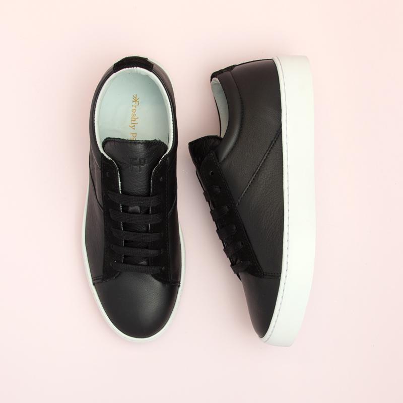 womens leather lace up sneakers