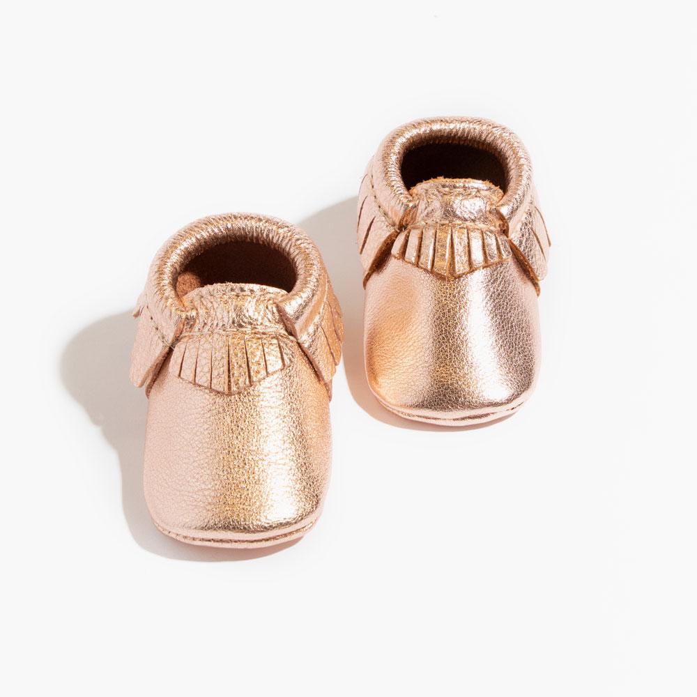 baby girl gold moccasins