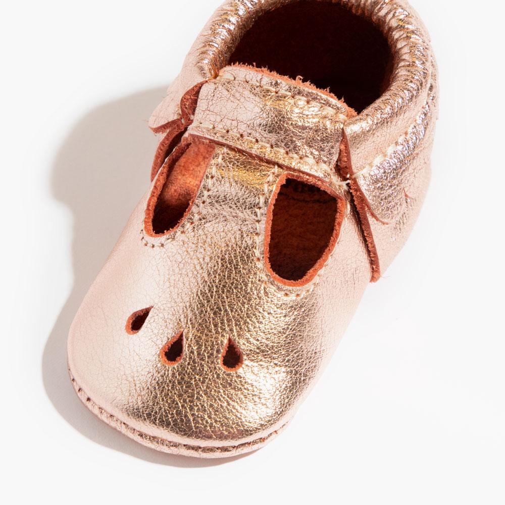 freshly picked rose gold moccasins