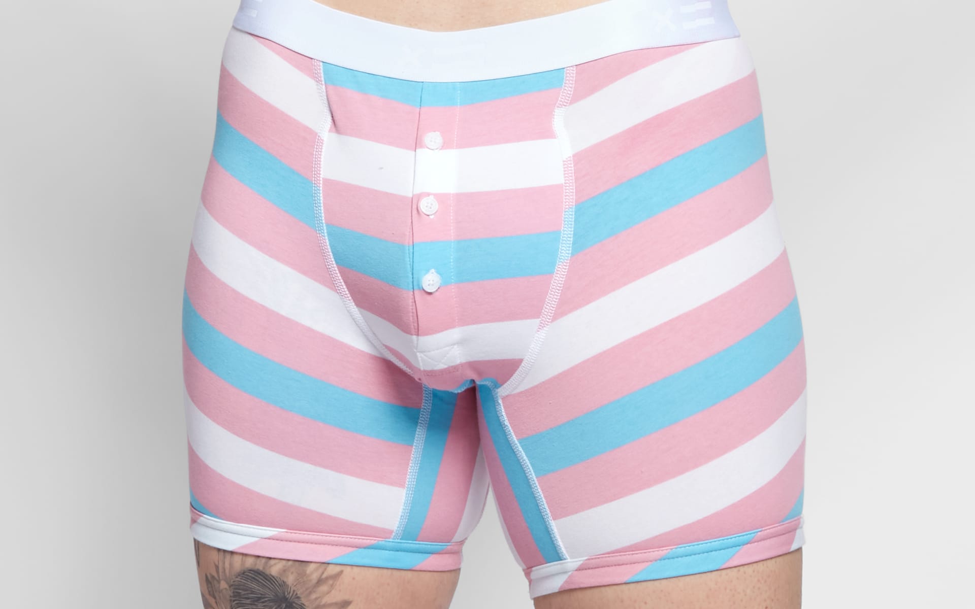 TomboyX 6" Fly Packing Boxer Briefs - Trans Pride Stripes