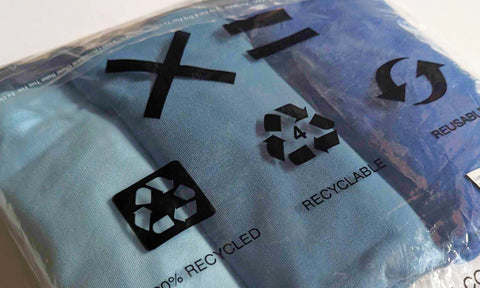 image of recyclable plastic bag packaging for TomboyX underwear