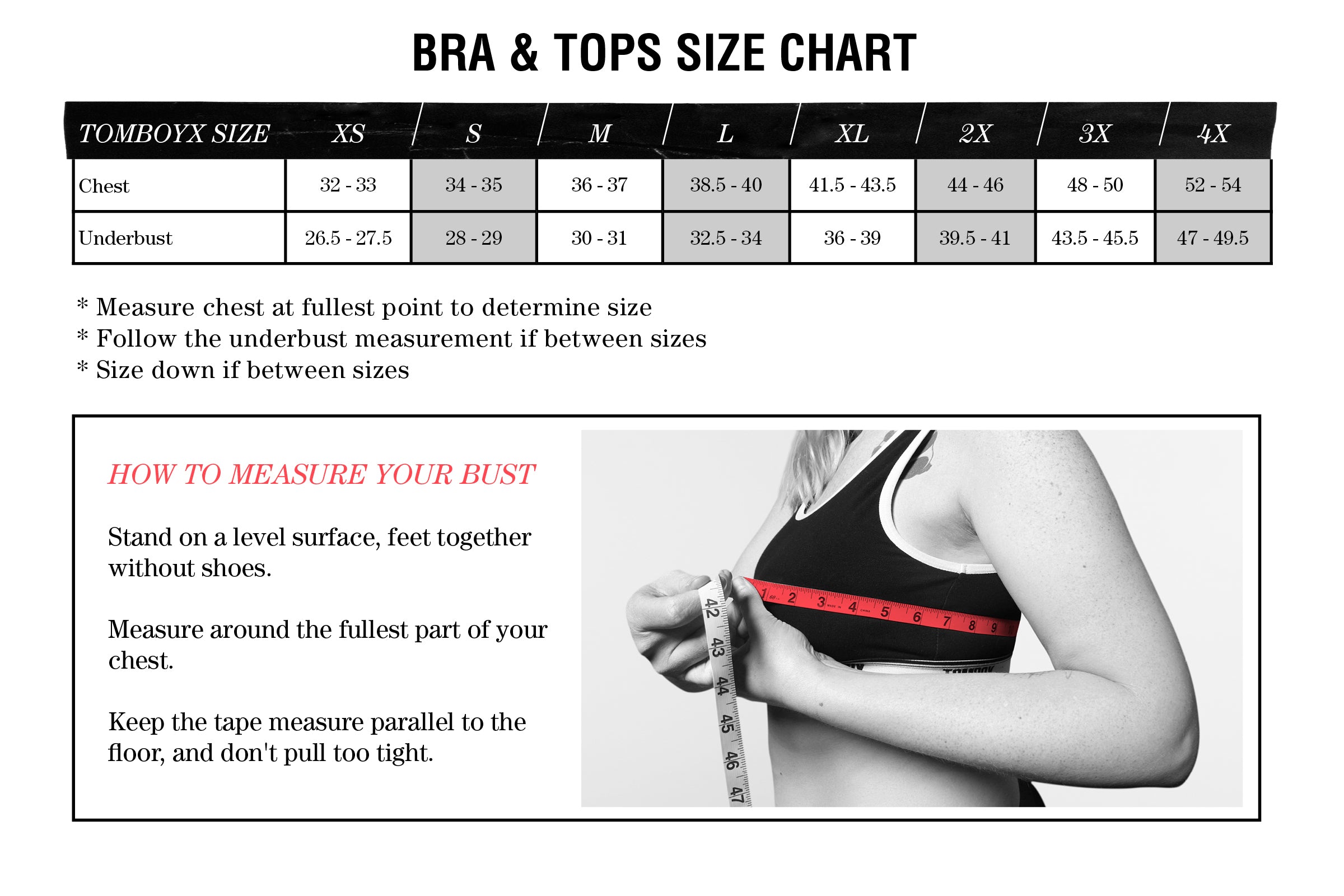Underwear and Bra Size Chart – TomboyX