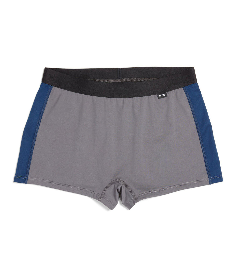 Swim Boy Shorts - Grey with Navy & Black – TomboyX