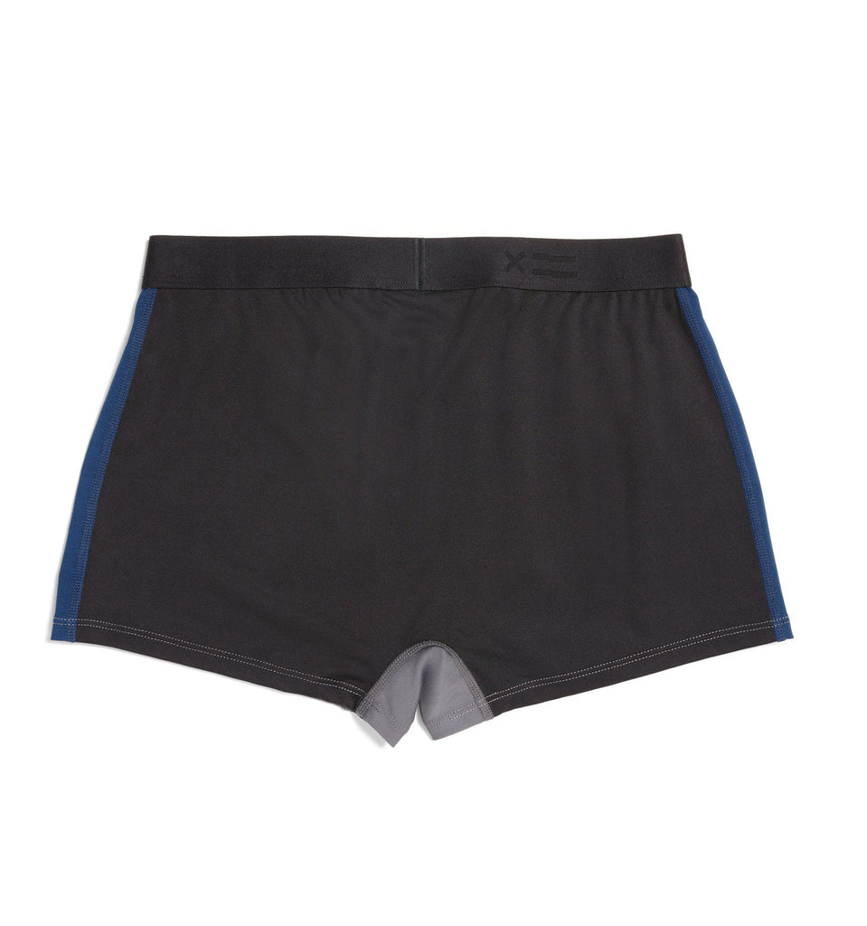 Swim Boy Shorts - Grey with Navy & Black – TomboyX