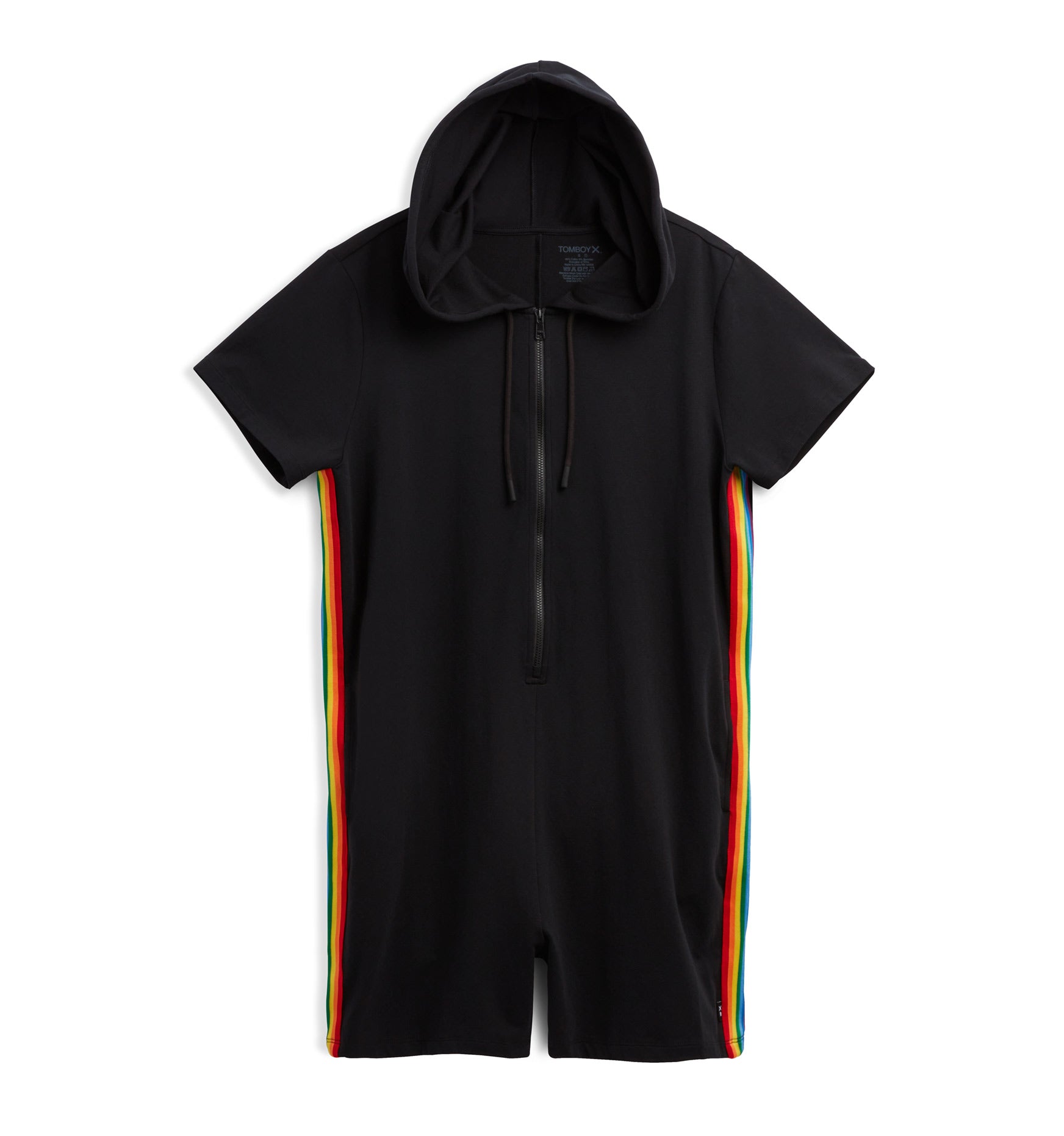 Image of Anywhere Romper - Black with Rainbow