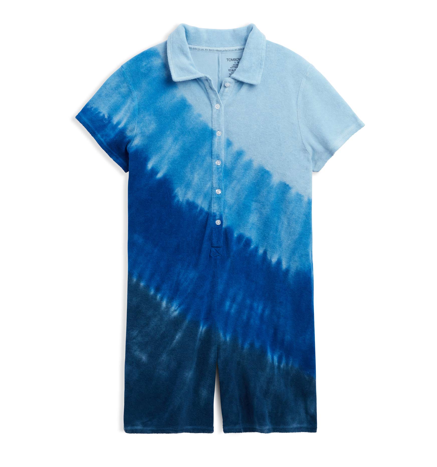 Image of Terry Playsuit - Blue Tie Dye