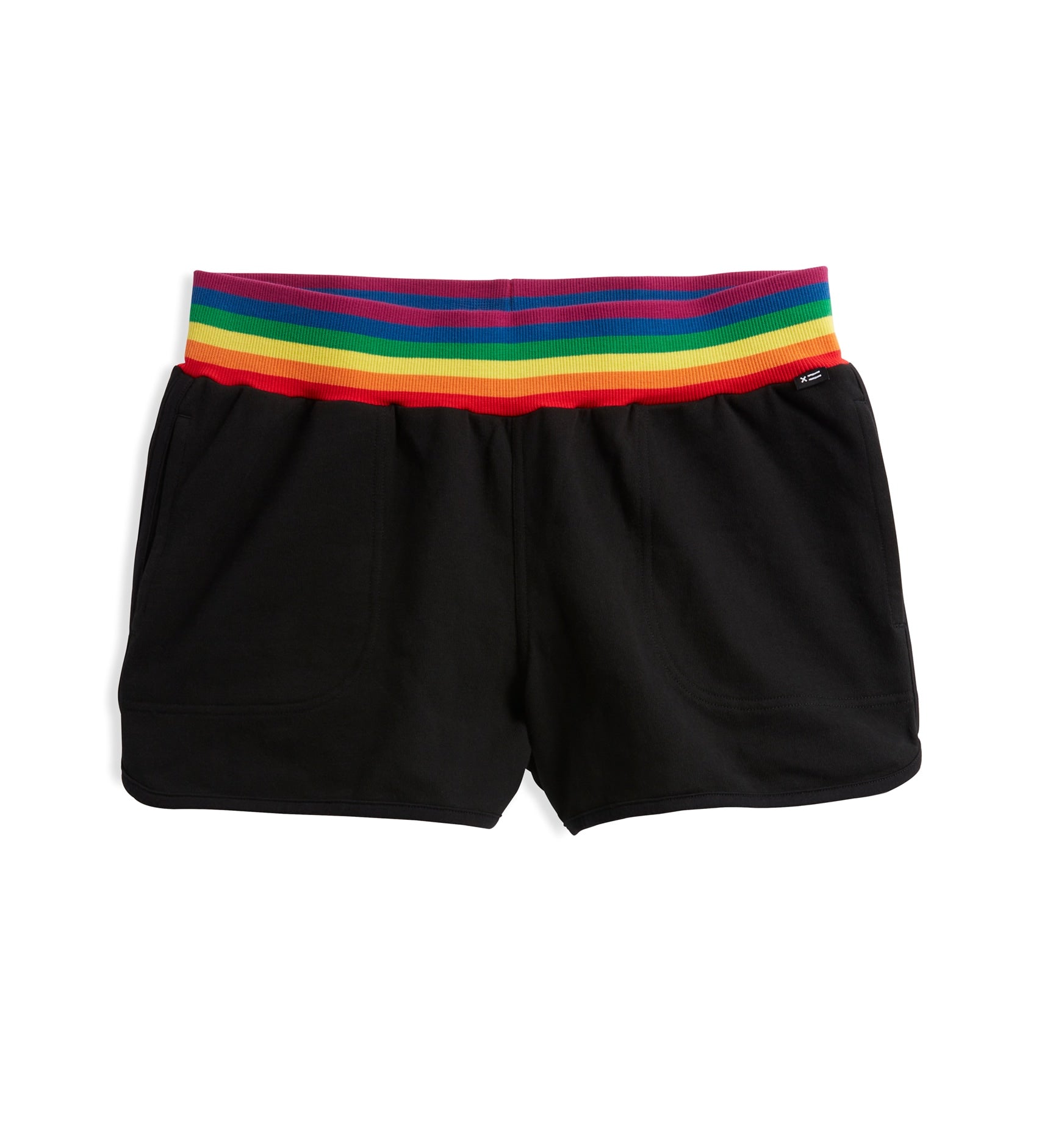 French Terry Track Shorts - Black with Rainbow Rib – TomboyX