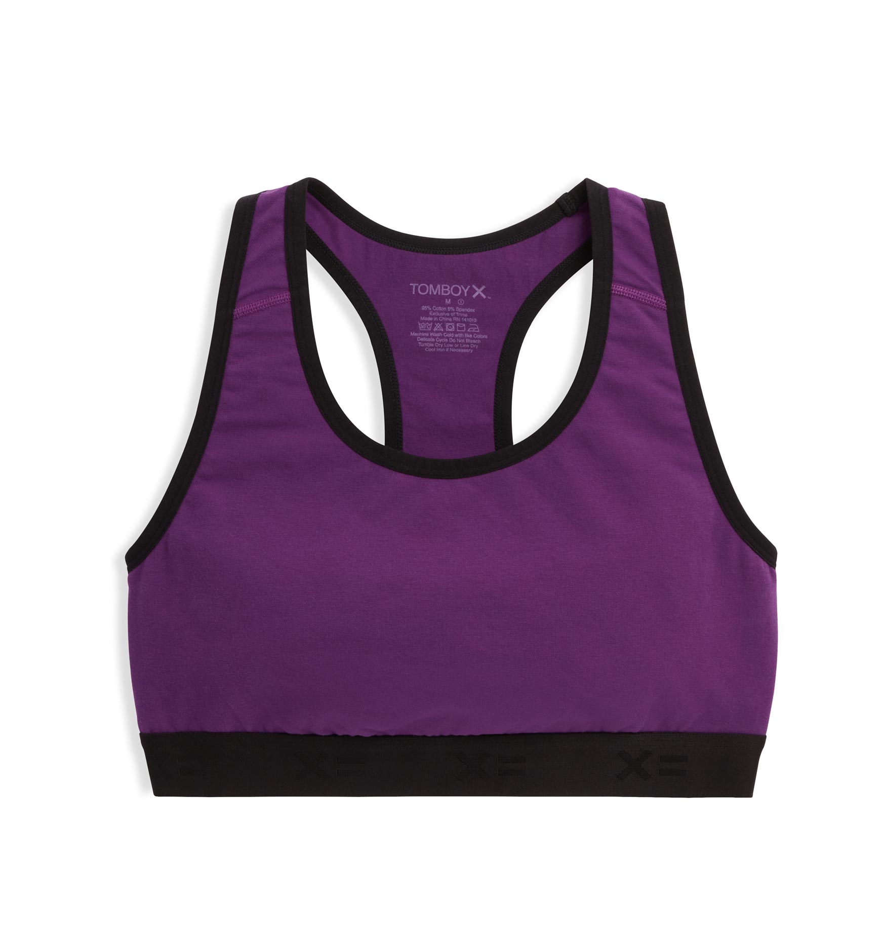Racerback柔软的胸罩——帝国紫色