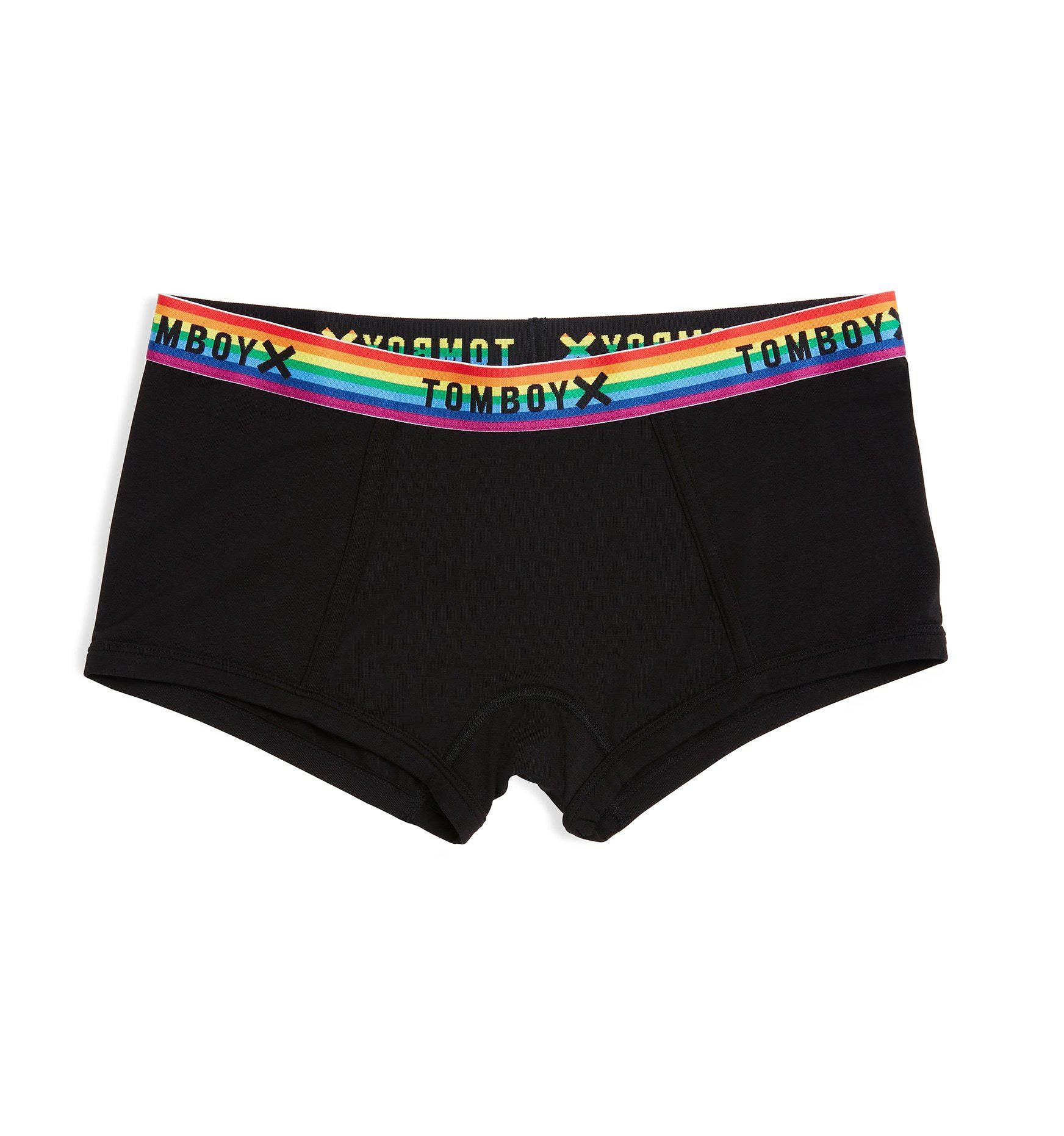 Image of Boy Shorts - TENCEL™ Modal Black Rainbow