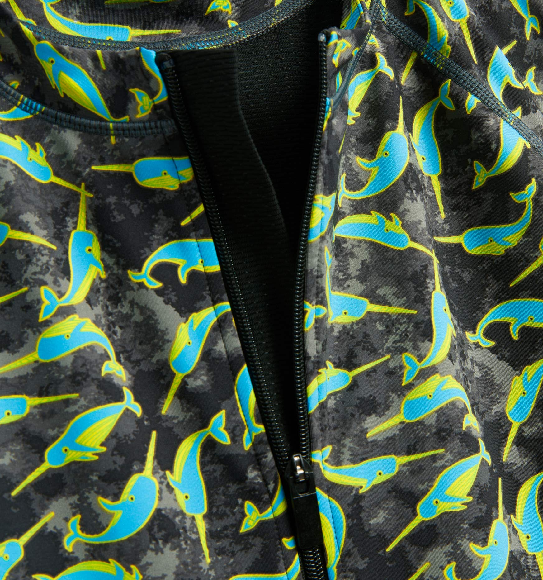 Swim 6" Unisuit - Neon Narwhal Print