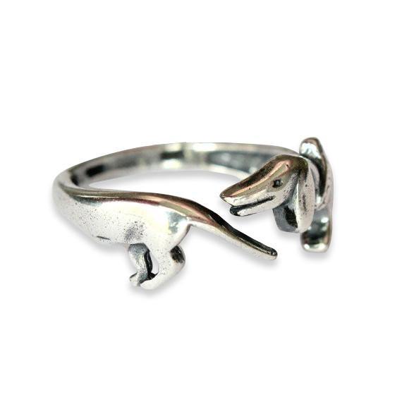 Silver Dachshund Wiener Sausage Dog Ring | Moon Raven Designs