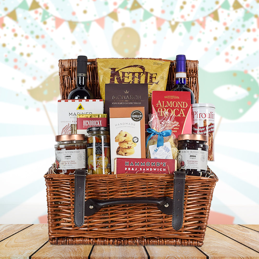 Festive Purim Wine Gift Basket wine gift baskets