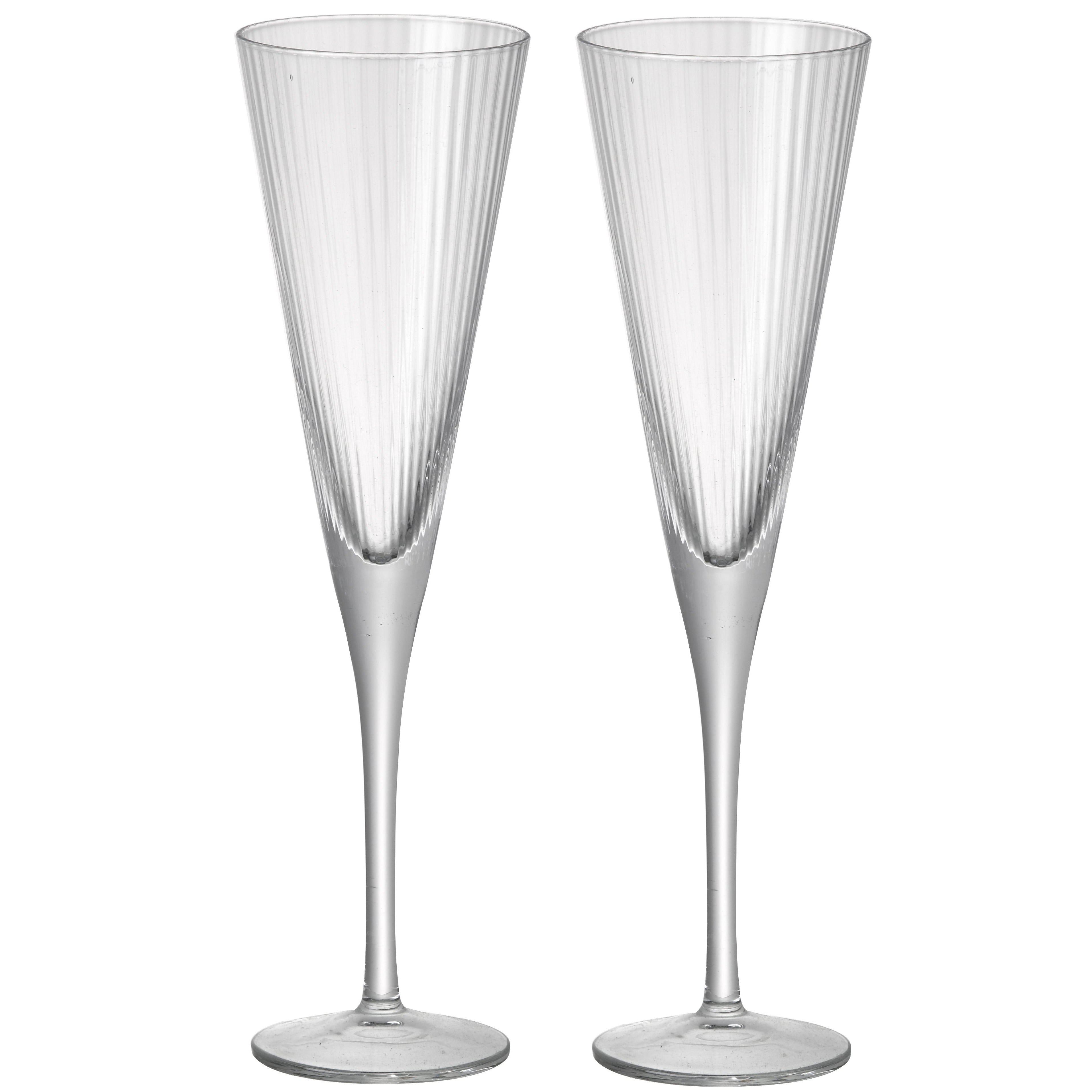 Set of Two Fluted Champagne Glasses