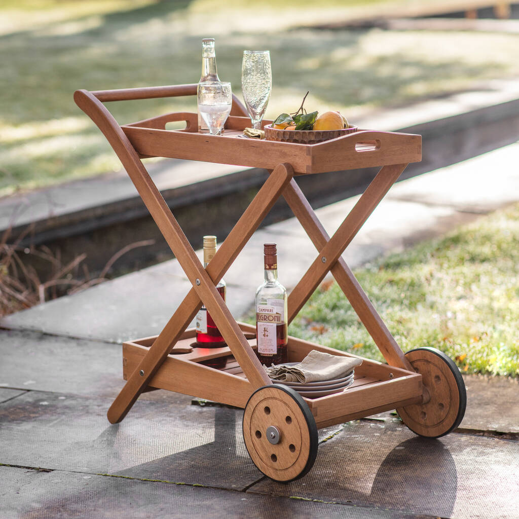 Oslo Eucalyptus Wood Drinks Trolley