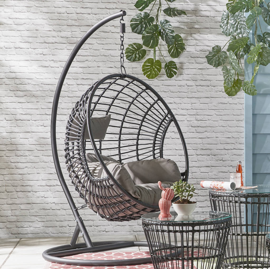 Black Indoor Outdoor Sorrento Egg Chair from Ella James