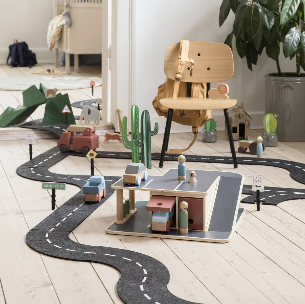 car track wooden