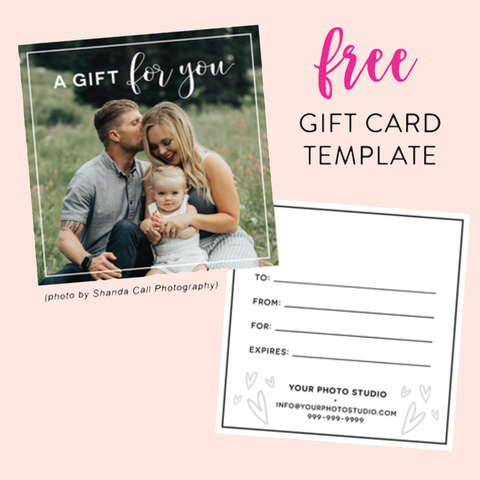 free photography gift card template