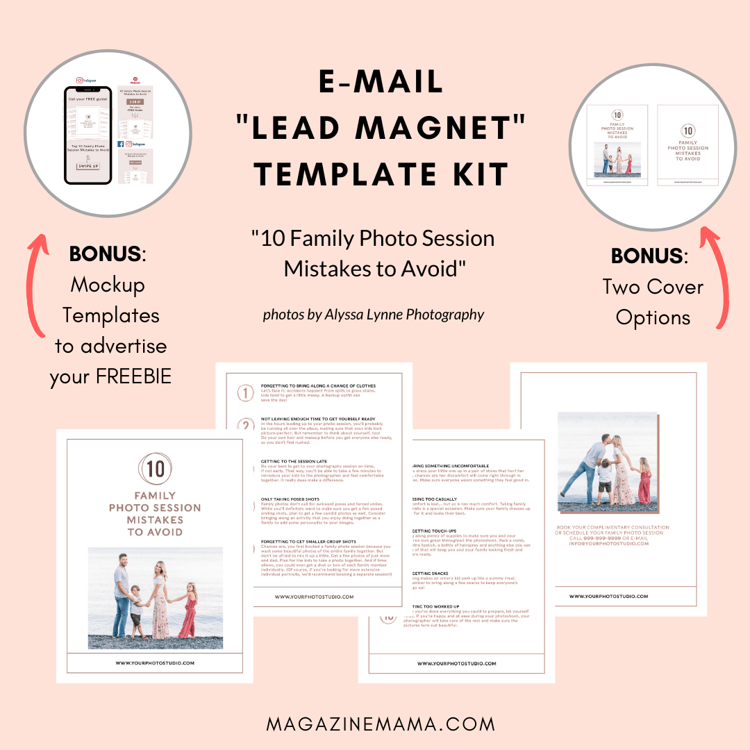 Download Photographer Lead Magnet Template Kit Magazine Mama