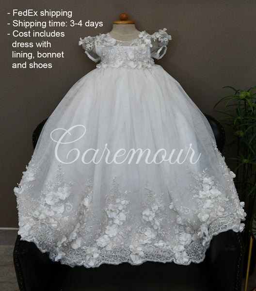 white baptism dress