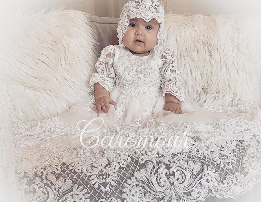 newborn white christening dress