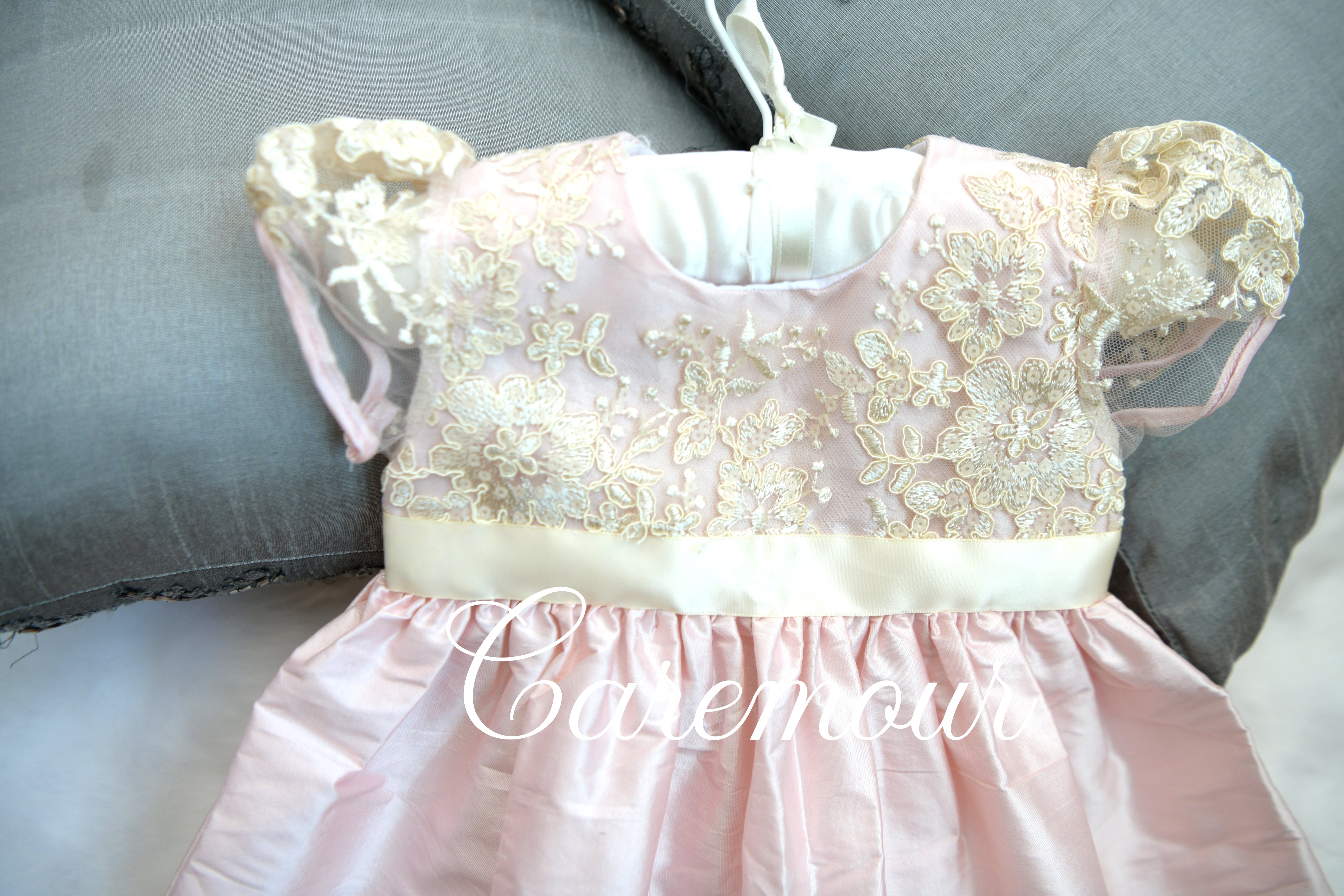 pale pink silk dress