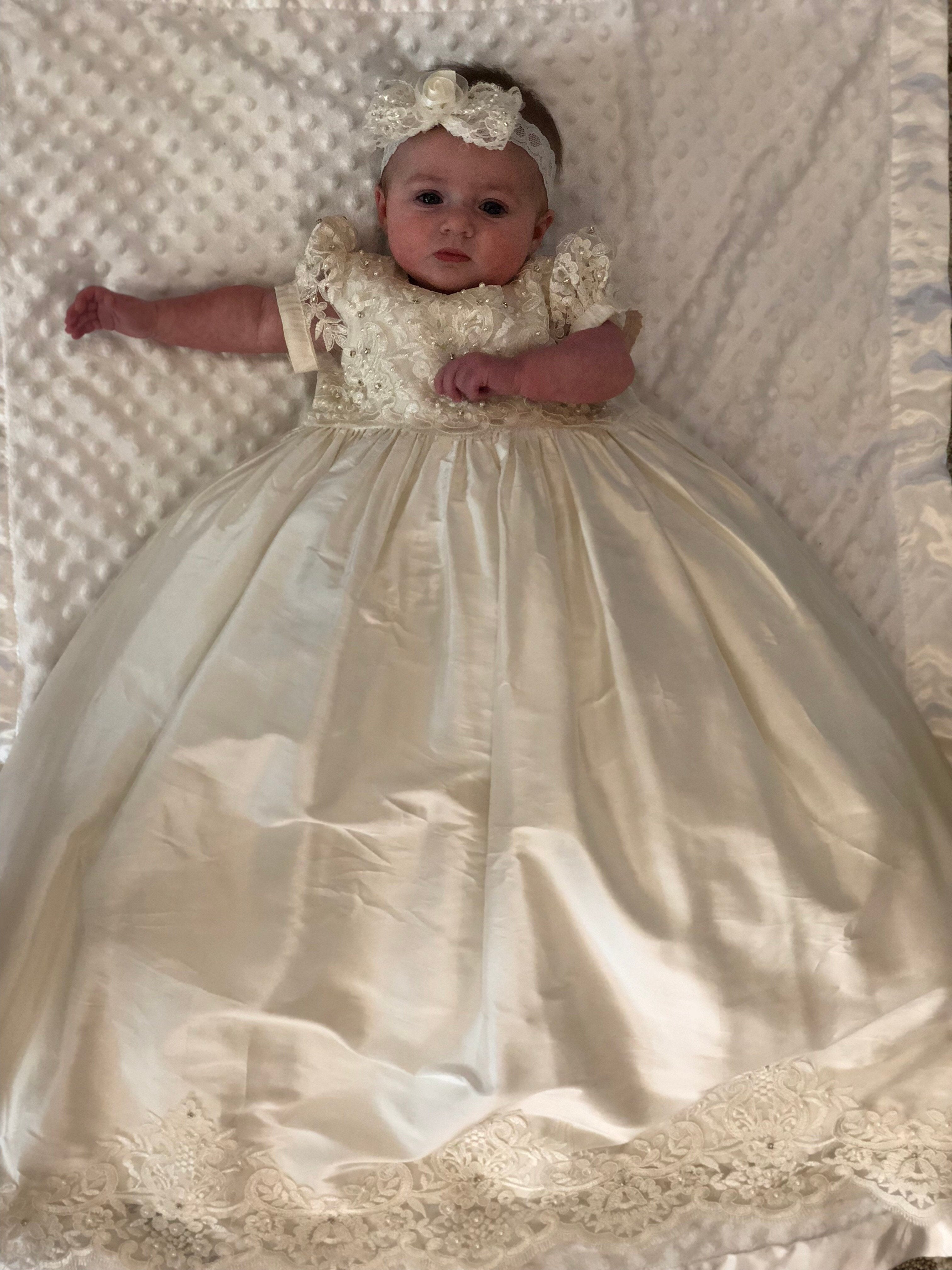 silk baptism gown