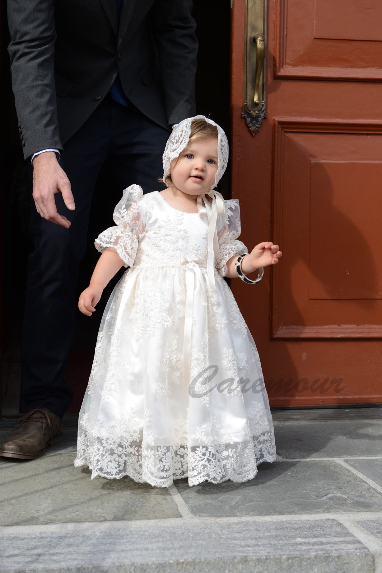 baby girl lace christening dress