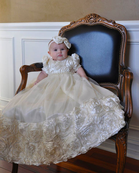 ivory christening dress