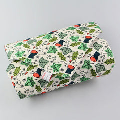 organic canvas bread wrap in christmas robin print by poppy treffry