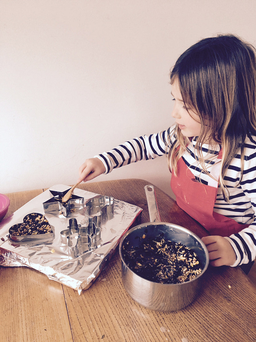 Flora making fat balls for garden birds