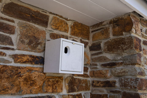 Site bird boxes with shade in mind, Green&Blue SparrowBlock under fascia