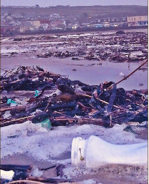 Perranporth beach plastic