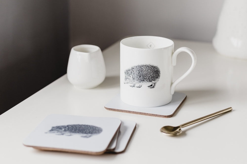 creature candy hedgehog homewares featuring mugs and coasters