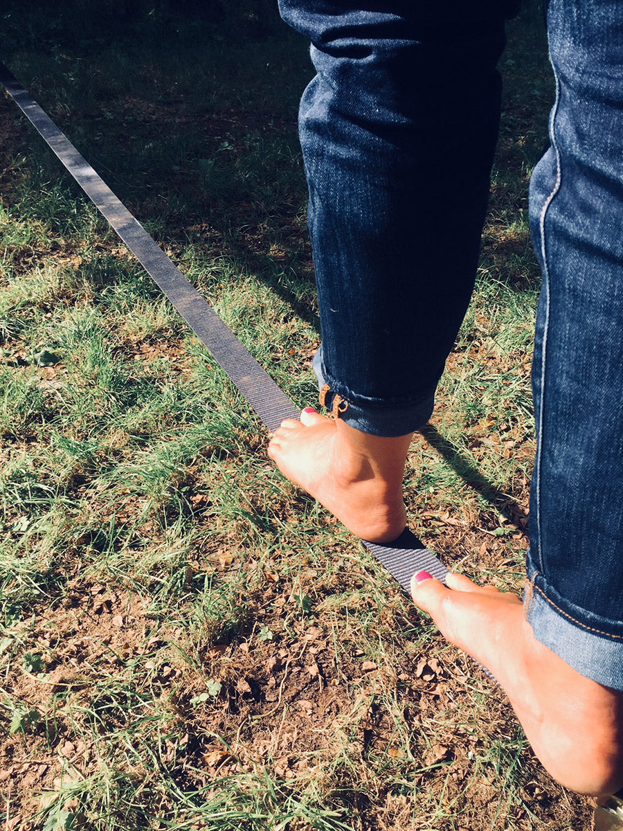 slacklining at lunchtime for small business saturday blog