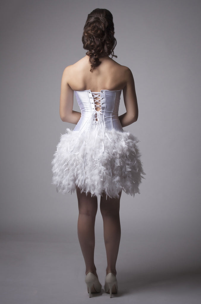 feather corset dress