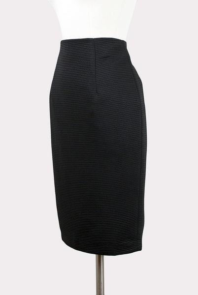Black Textured Pencil Skirt by Traffic People - Hourglass Boutique