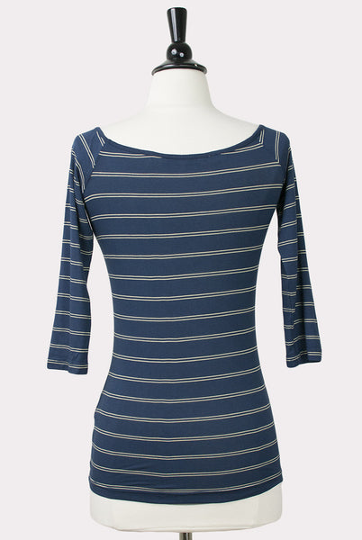 Sapphire Stripe Top by Numph - Hourglass Boutique