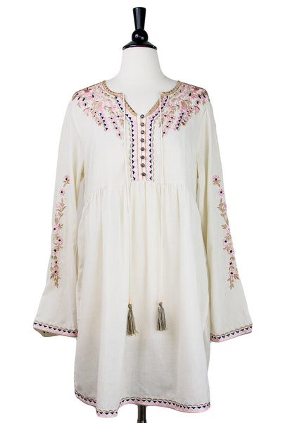 Valentina Embroidered Tunic by Aratta - Hourglass Boutique