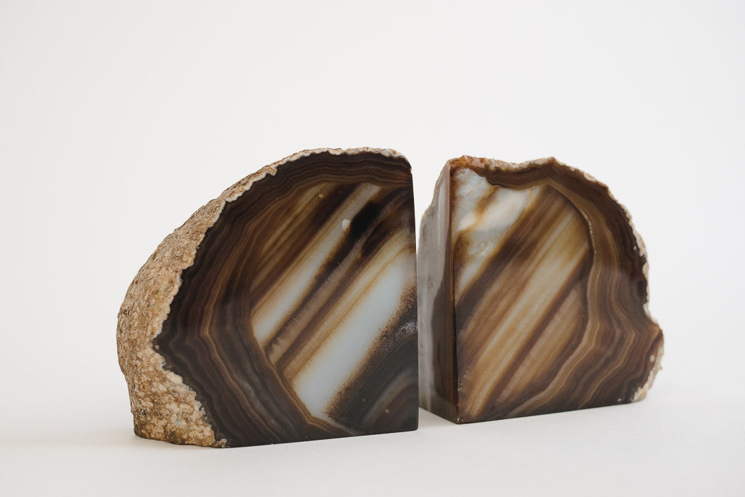 pottery barn agate bookends