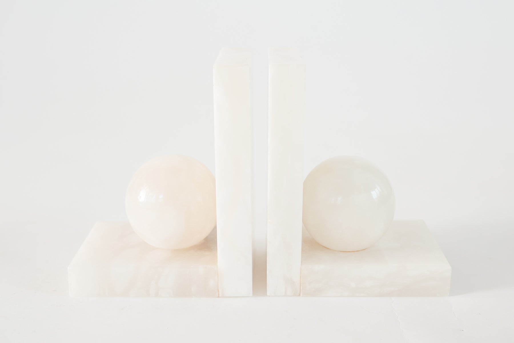 wood and marble bookends